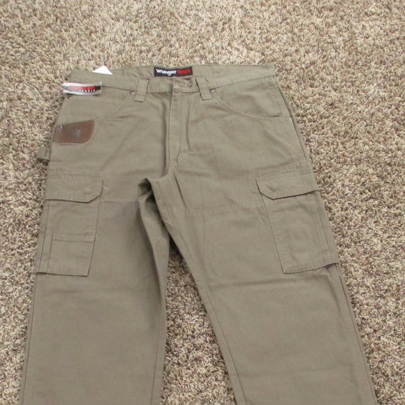 Wrangler Riggs Pants Men's 34x32 Tan Ranger Cargo Ripstop Relaxed Work Wear - Picture 3 of 12